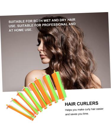 NOLITOY 8set 80pcs Curling Iron Hair Rollers Curling Wand Fashionable Hair Curler Two-color Rubber Band - Buy Online on SooperMarket.com