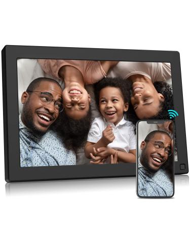 BSIMB 32GB 10.1 Inch WiFi Digital Photo Frame, Smart Digital Picture Frame 1280x800 IPS Touch Screen Auto Rotate Motion Sensor Upload Photos/Videos via App/Email, Gift for Grandparents HD 10.1 inch WI-FI Black