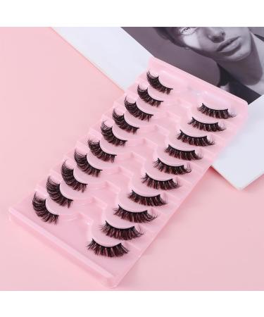 Outopen 10 Pairs Half Lashes - 3D Fluffy Cat Eye False Eyelashes - Natural Look & Reusable 15mm Curl Volume - Buy Online on SooperMarket.com