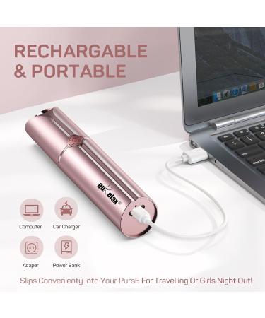 USB Rechargeable Flawless Facial Hair Remover for Women - Painless, Waterproof Hair Removal Device with LED Light - Includes Flannel Bag - Gold Finish - Buy Online on SooperMarket.com