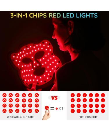 Hottoerak Red Light Mask 660nm & 850nm Near-Infrared LED Face Light with 3-in-1 Chip Professional Red Light Therapy for Face at Home and Travel Ash - Buy Online on SooperMarket.com