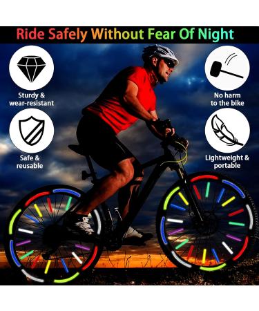 Ruijie Spoke Reflectors Bike Set - 72 Pieces Reflective Stickers for 360 Visibility | Enhance Safety & Style - Buy Online on SooperMarket.com