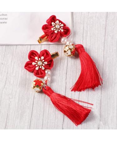 ABOOFAN 3 Pairs Bows Hair Clips Hair Clips for Bows Kids Barrettes for Hair Chinese New Year Hair Clips New Year Bobby Pin Girl Barrettes Clip Chinese Style Hairpin Candy Bag Child Tassel - Buy Online on SooperMarket.com