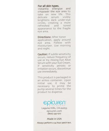 Epicuren Discovery Eye Alive Serum 0.5 oz: Revitalize and Brighten Your Eyes - Buy Online on SooperMarket.com