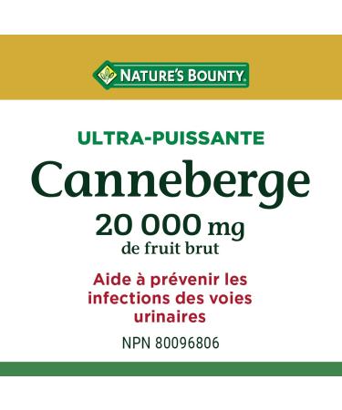 Nature's Bounty Cranberry Ultra Potency 20000mg 60 Vegetarian Capsules Ultra-Potency 60 count (Pack of 1) - Buy Online on SooperMarket.com