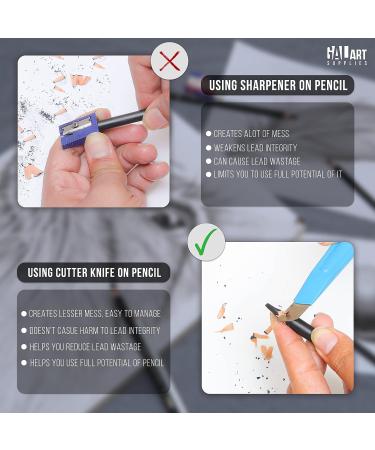 Galart Supplies Charcoal Drawing Set - 12 Piece Pre-Sharpened Pencils for Artists and Beginners | Soft, Medium, Hard, and White Charcoal Pencils for Drawing, Shading, and Sketching with Organizer Tray - Buy Online on SooperMarket.com