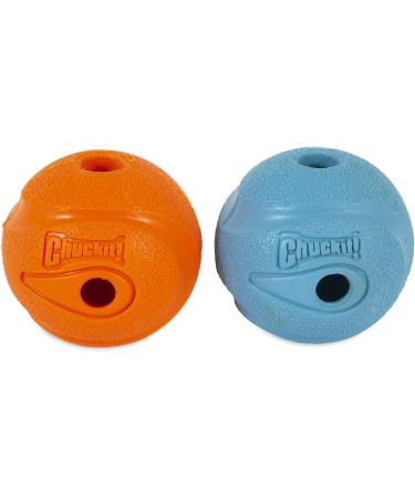 ChuckIt! The Whistler Ball Durable High Bounce Rubber Dog Ball Launcher Compatible Orange & Blue Medium 2 Pack Medium Pack of 2 - Buy Online on SooperMarket.com