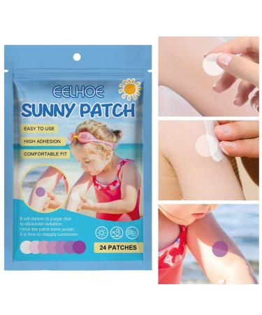 Supatmul 24 pieces UV stickers for sun protection UV recognition pavement for face and body color-changing UV sunstroke sun protection applicator for children adult beach essentials