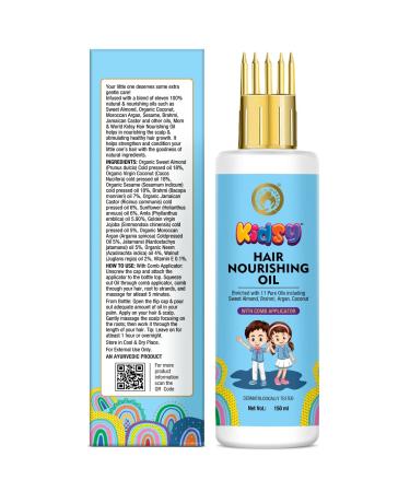 Mom & World Kidsy Hair Nourishing Oil 150ml | Dermatologically Tested | Enriched With 11 Pure Oils | With Comb Applicator for Kids - Buy Online on SooperMarket.com