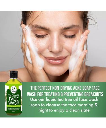 Tea Tree Oil Face Wash 4oz - Natural Skin Cleanser for Acne & Ringworm - Made in USA - Buy Online on SooperMarket.com