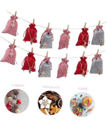 Cabilock DIY Advent Calendar 3 Sets Christmas Calendar Bag Calendars Xmas Candy Bags Drawstring Bags Number Storage Bags - Buy Online on SooperMarket.com