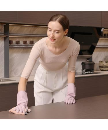Cool Job Reusable Household Gloves - 3 Pairs Fragrant Rubber Non-Slip & Waterproof Long Sleeve Kitchen & Cleaning - Size M (Purple Rose Sage) - Buy Online on SooperMarket.com