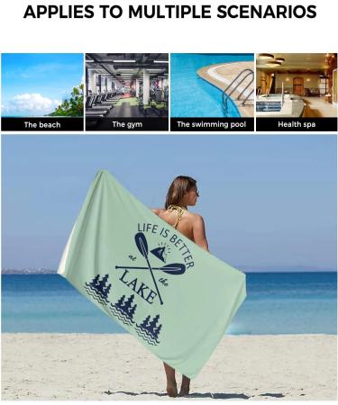 PakiInno Lakepak1381 Towel Set - Life is Better at The Lake Design - Soft & Absorbent Fluffy Towels for Sports, Travel & Fitness - 30x60+16x28+13x13 Inch - Buy Online on SooperMarket.com