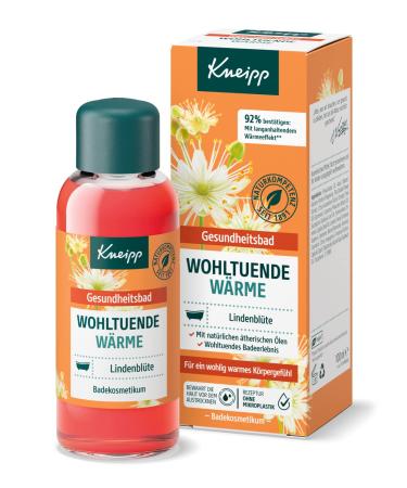 Kneipp Health Bath Soothing Warmth - Bath Oil with Valuable Extract of Linden Blossom & Natural Essential Oils from Orange & Cedar Wood - Soothing on Body & Mind - 100 ml