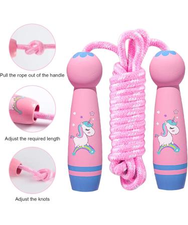 Buy Unicorn Jump Rope for Kids - Adjustable Cotton Rope with Cartoon Wooden Handle - Perfect for Sports Training & Fun! - Buy Online on SooperMarket.com