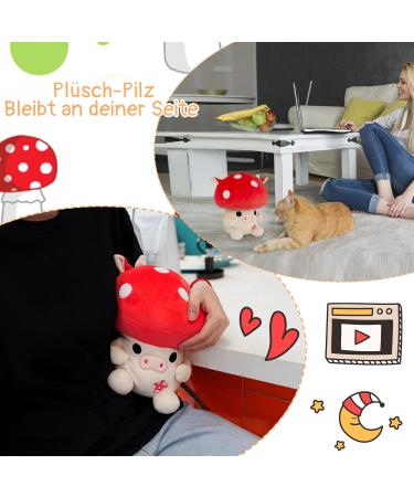 YamePuia Mushroom Cow Plush Toy - Cuddly Soft Animal Pillow for Kids | Ideal Gift for Birthdays & Christmas (30cm) - Buy Online on SooperMarket.com