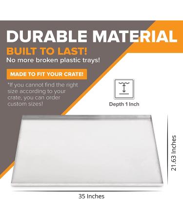 Pinnacle Systems Chew-Proof Galvanized Metal Tray for Dog Crate - 35 x 21.63 x 1 Inches - Buy Online on SooperMarket.com