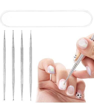 Dotting Tools 4 Pcs Professional Ball End Nail Art Tools Nail Art Pens Stainless Steel Dotting Pen Tool Nail Art Kit Rhinestone Picker Tool Pottery Tools Polymer Clay Tools(silver) - Buy Online on SooperMarket.com