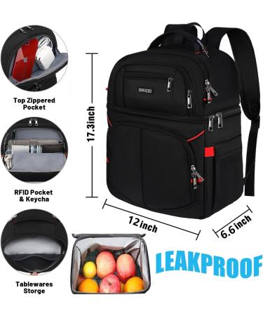 Insulated Cooler Backpack - Waterproof & Leak Proof - 30 Can Capacity - Keeps Food and Drinks Hot/Cold for 12 Hours - Red - Buy Online on SooperMarket.com