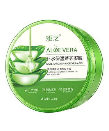 1PC Aloe Vera Gel 300g Natural Aloe Gel Sun Relief Moisturizer Organic Aloe Vera Gel for Face & Body Soft and Soothing Sensitive Skin Hydration