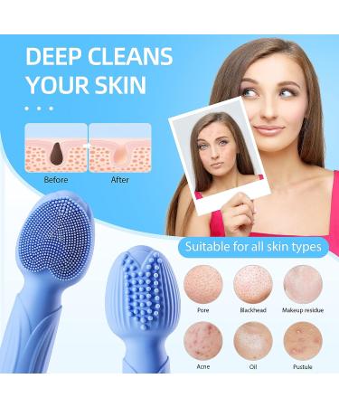Sonic Facial Cleansing Brush - Rechargeable Electric Face Scrubber for Exfoliating and Cleansing - Waterproof Massager for Men & Women (Blue) - Buy Online on SooperMarket.com