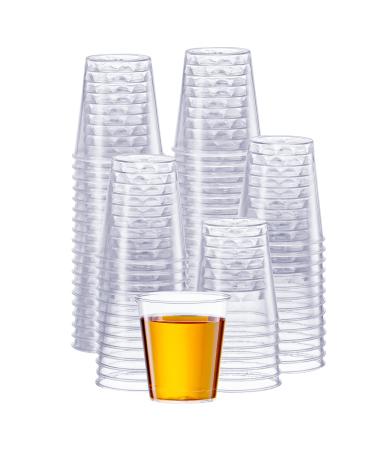 Comfy Package 500 Count 1 oz. Clear Hard Plastic Shot Glasses - Disposable Shot Cups