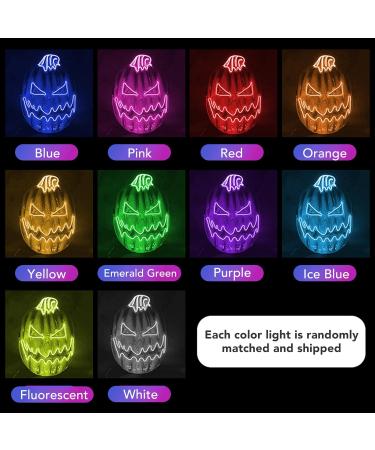 Topyond LED Pumpkin Mask Pumpkin Light Face Cover Scary Pumpkin Adjustable Glowing Facial Cover for Halloween Party Cosplay Decoration - Buy Online on SooperMarket.com