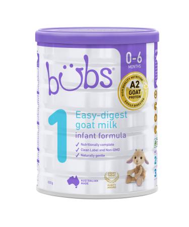Bubs Goat Milk Infant Formula Stage 1, Infants 0-6 months, Made with Natural Goat Milk, 28.2 oz