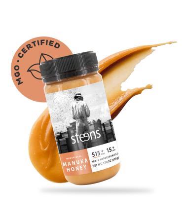 Steens Manuka Honey - MGO 515+ - Pure & Raw 100% Certified UMF 15+ Manuka Honey - Bottled and Sealed in New Zealand - 500g 500 g (Pack of 1)