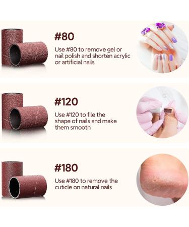 Alle's 150Pcs Nail Drill Sanding Bands Set - 80/120/180 Grits with 3/32 Nail Bits | Manicure & Pedicure Sanding Bits Kit | Christmas Gift - Buy Online on SooperMarket.com