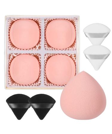 Smilcloud 4 Pcs Makeup Sponges Ultra Soft Expanding Marshmallow Sponge Makeup Beauty Blender Concealer Blenders Makeup Foundation Sponge with 4 Pcs Powder Puff