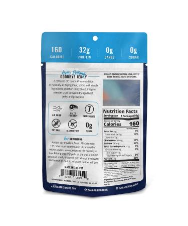 Garlic Kalahari Biltong - Sugar Free, Gluten Free, Keto, 2oz (Pack of 5) - High Protein Snack - Buy Online on SooperMarket.com