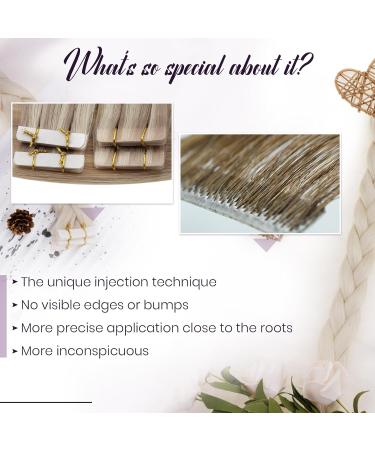 LAAVOO TAPE Extensions | Real Hair Virgin Blonde & Ash Blonde Highlights | Seamless 55cm | Premium Quality 5PCs #P18/613 - Buy Online on SooperMarket.com