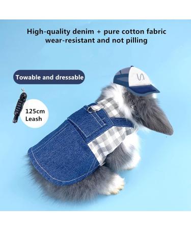 Adjustable Soft Rabbit Dishes & Leash Set - Perfect for Rabbits Cats & Guinea Pigs (Size L Blue) | International Shipping Available - Buy Online on SooperMarket.com