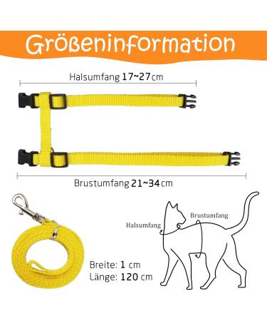 Adjustable Nylon Cat Leash & Harness Set | Soft Orange Cat Dishes for Kittens Puppies & Rabbits - Buy Online on SooperMarket.com