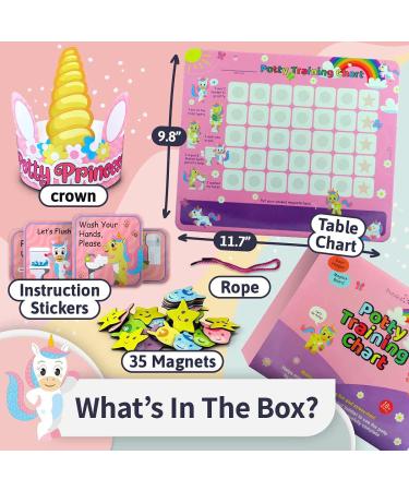 Potty Training Magnetic Reward Chart for Girls - Unicorn Theme with Multicolored Stickers - Buy Online on SooperMarket.com