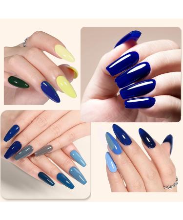 4 Pieces Blue Nail Polish Set - Quick Drying & Long-Lasting Blue Beige Grey Nail Polish - Non-Toxic Water-based Nail Polish - No UV Nail Polish for DIY Nail Art Manicure at Home (4 Pieces Blue Set) - Buy Online on SooperMarket.com