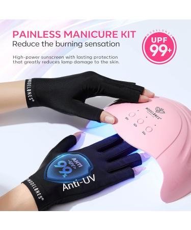 Modelones 48W UV Nail Dryer with Timer | Gel Nail Lamp & UPF99+ UV Protection Gloves for Manicure - Buy Online on SooperMarket.com