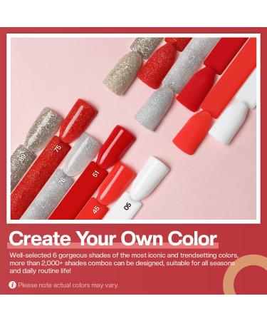 Modelones 12Pcs Dip Powder Nail Kit Valentine's Day Set - Red White Glitters Dipping Powder System with Base & Top Coat Activator - French Nail Art Manicure Tools - Buy Online on SooperMarket.com