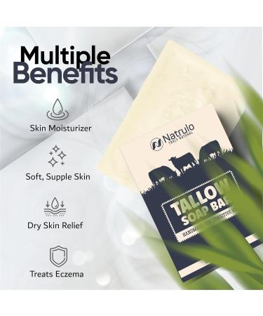 Beef Tallow Soap Bar - All-Natural Unscented Grass-Fed Tallow Soap for Moisturizing Face & Body - Ideal for Eczema & Sensitive Skin - Handcrafted in the USA - Buy Online on SooperMarket.com