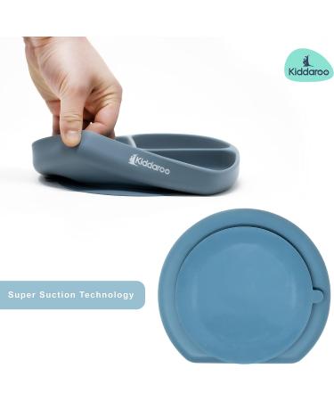 Kiddaroo Baby Weaning Set - Feeding Bib, Sippy Cup, Cutlery, Plate, Bowl - Blue | Baby Led Weaning Essentials with eBook - Buy Online on SooperMarket.com