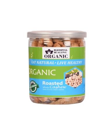 Blessfull Healing Organic Natural Vegan Onion & Sour Cream Roasted Whole Cashew Nuts Crunchy Kaju 250 Gram