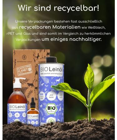 Buy Wolfsbach Organic Linseed Oil for Dogs & Cats - 500ml Cold Pressed Omega 3 & 6 - 100% Organic from Germany - BARF & Feed Oil De- ko-060 - Buy Online on SooperMarket.com