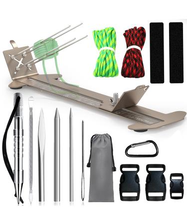 WILDAIR Paracord Bracelet Jig Kit with Knotters Tool Marlin Spike Paracord FID Set Lacing Needles/Fids for Paracord Work Paracord Tool Kit Adjustable Length 4 to 13 Paracord Jig Bracelet Maker