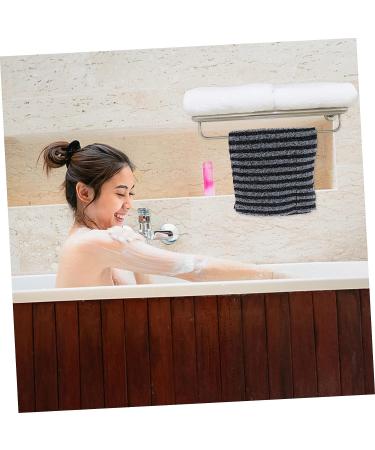 Silicone Body Brush Bath Towel Set - 2Pcs Pull Back Strip Scrubber for Adults | 100x25cm - Buy Online on SooperMarket.com