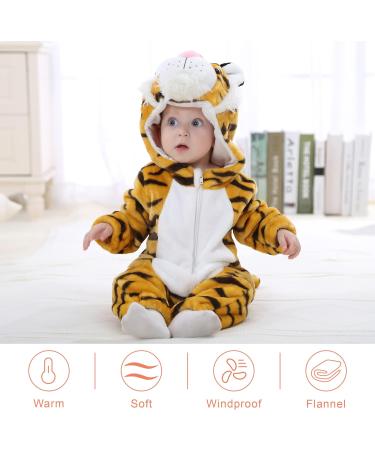 COOKY.D Unisex Winter Hooded Romper Jumpsuit 18-24 Months Tiger Print - Buy Online on SooperMarket.com