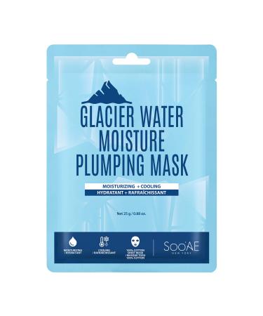Soo AE Glacier Water Moisture Plumping Mask - 12 EA | Cooling Hydrating Facial Mask | Korean Skincare Cotton Mask Pack - Buy Online on SooperMarket.com