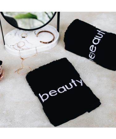 Hiera Home 6 Pack Turkish Cotton Luxury Face Towels - Set of 6 Washcloths for Make up Removal - Beauty-Black - Buy Online on SooperMarket.com