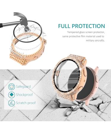 Surace Compatible with Galaxy Watch Active 2 Screen Protector Case 3 Pack Bling Crystal Diamond Tempered Glass Protective Cover Compatible for Samsung Galaxy Watch Active 2 40mm Rose Gold/Pink/Clear Rose Gold/Pink/Clear with Screen Protector Galaxy Watch  - Buy Online on SooperMarket.com