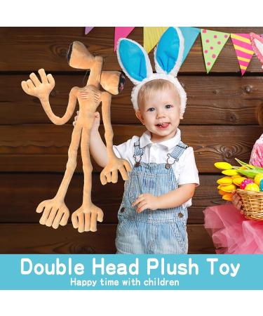 Lixiaoyan Double Head Plush Toy - 21.65-inch Bendable Siren Head Doll for Kids & Adults - Birthday Gift Cartoon Whistle Toy (Yellow/Brown) - Buy Online on SooperMarket.com